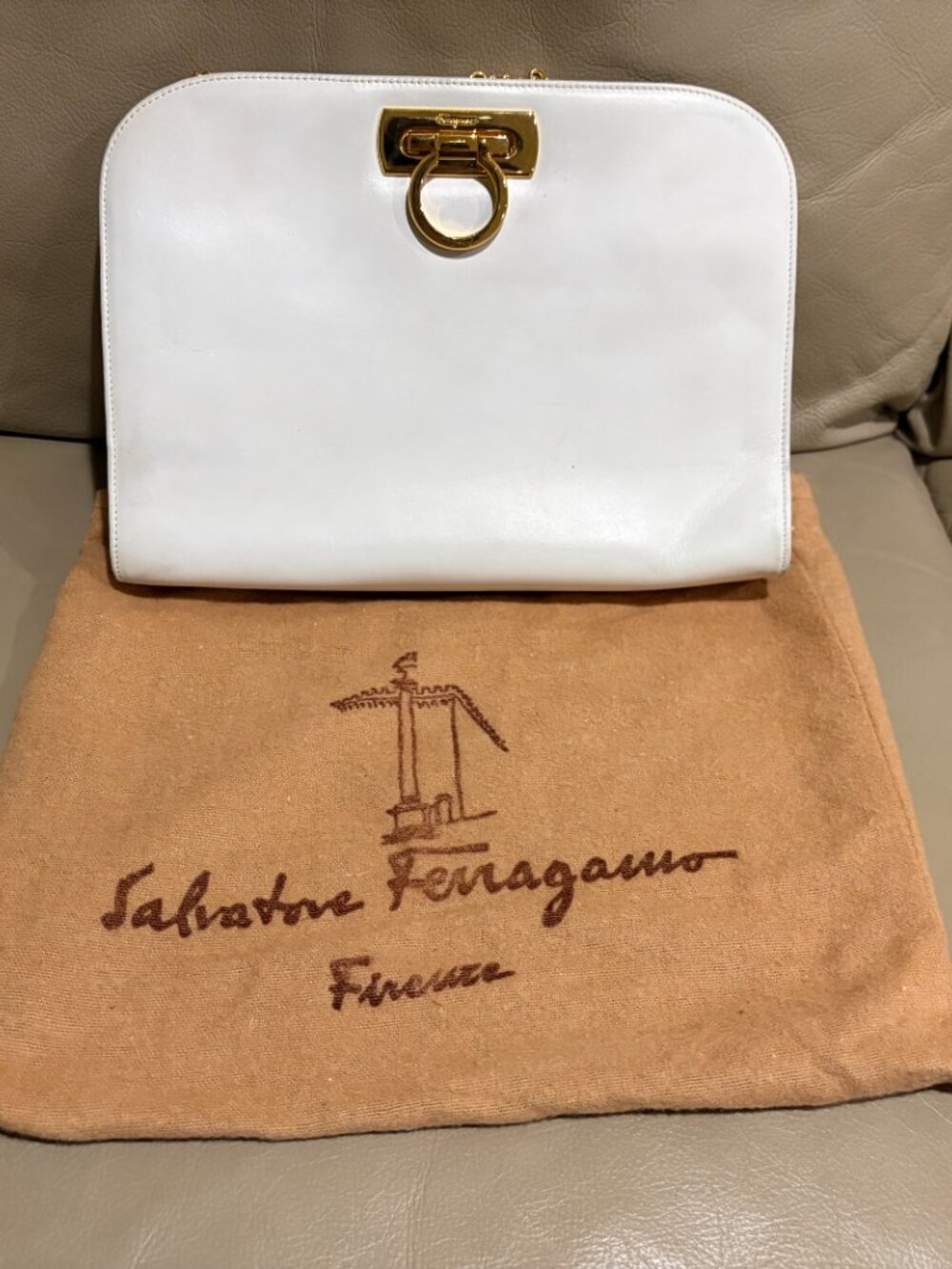 Salvatore Ferragamo Cross Body Clutch Chain Purse (PREOWNED)